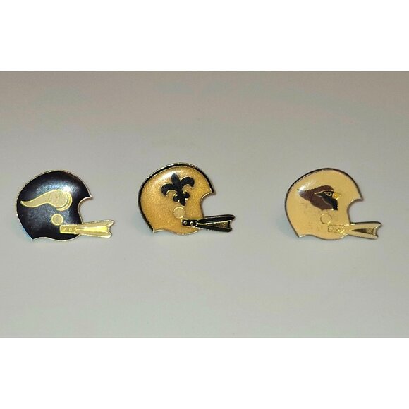 Vintage NFL Helmet Pins (Cardinals, Vikings, Saints) - Picture 1 of 2